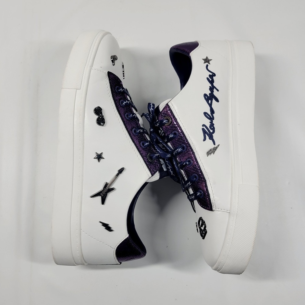 Womens Karl Lagerfeld Cate Rocker Platform Sneakers 11 W Pins Plum Purple 💜